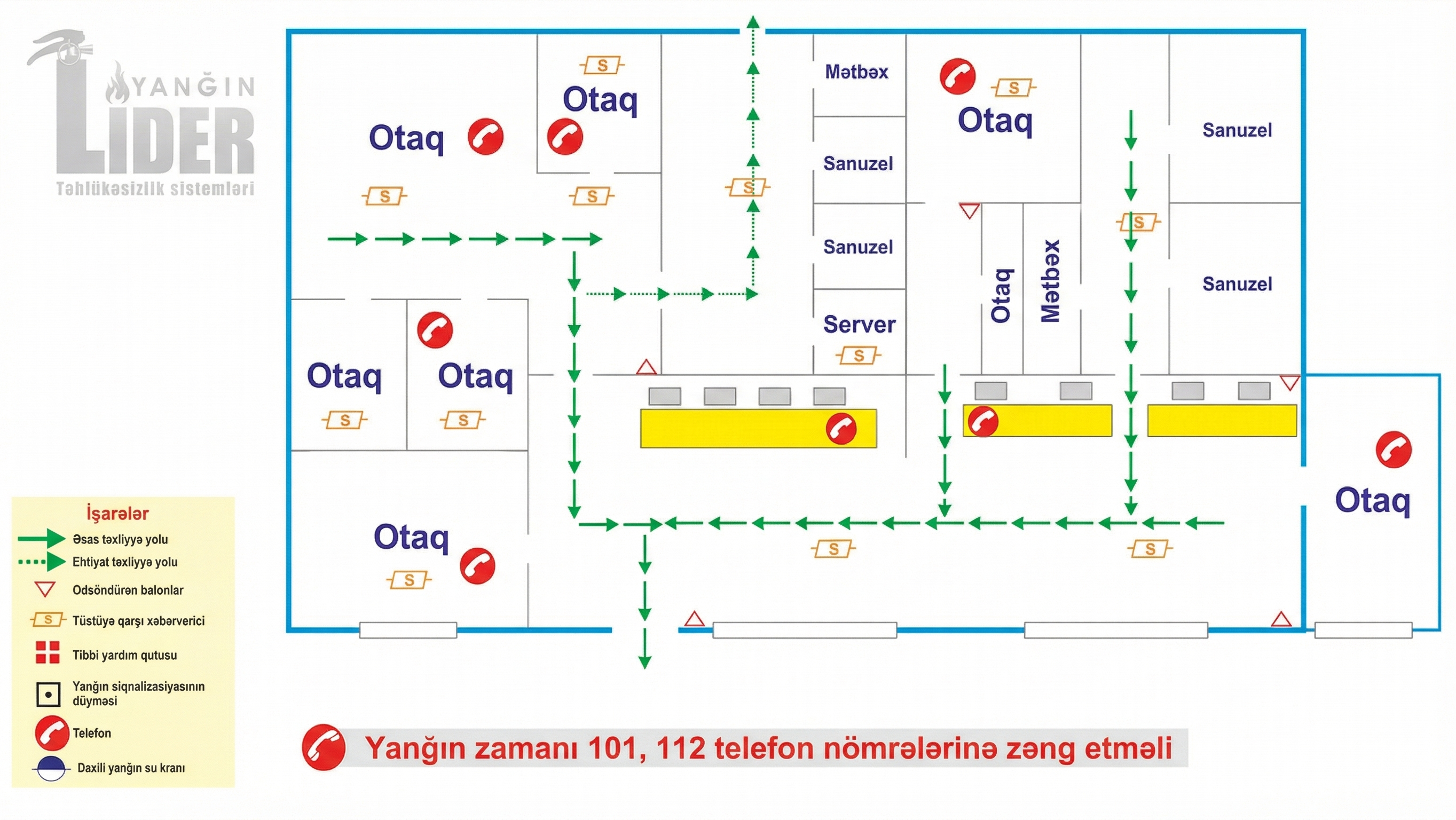 Təxliyə planının hazırlanması — Lider Yanğın